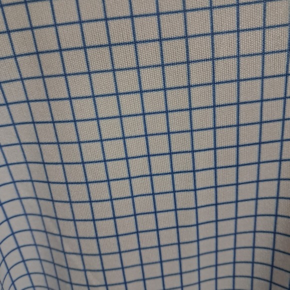 Collars & Co Mens Semi Spread Collar Polo Shirt XL Tall Thin Navy Check Office - Picture 12 of 15